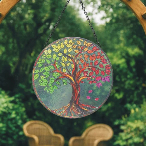 Stained glass suncatcher tree - stained,