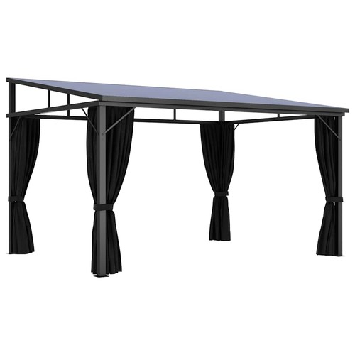 Gazebo with curtain anthracite - gazebo,