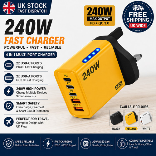 240w usb fast charger uk - usb,