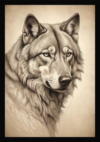 Wild wolf majestic framed wall - wild,