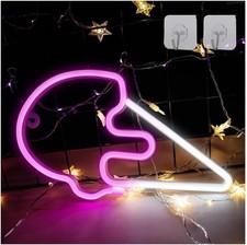 Ice Cream Neon Sign LED Pink & White USB or Battery Night Light Bar Party Decor