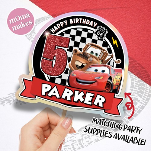 Lightning mcqueen cake - cake, topper