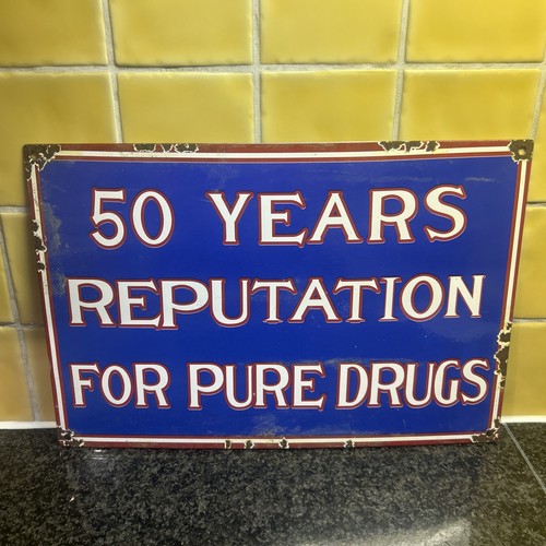 Enamel pure drugs sign - pure,
