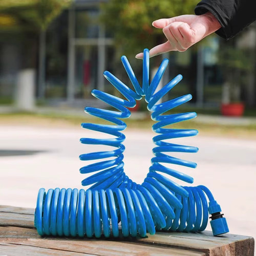 Expandable coiled garden hose - expandable,