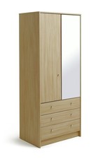 Home Malibu 2 Door 3 Drawer Wardrobe - Beech Effect | wardrobe with drawers