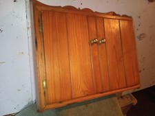 NOCE RETRO 80'S BATHROOM PINE STORAGE WALL CABINET WITH SHELF,VGC