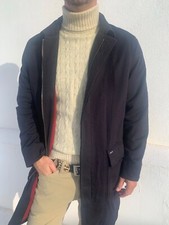 FACONNABLE coat in LORO PIANA STORM SYSTEM cloth Size 42 NAVY vintage RRP 2900