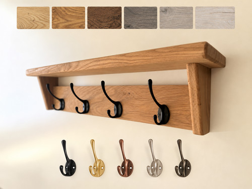 Handmade solid oak coat - coat, rack