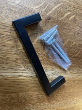 2x Door Handles Black Square -