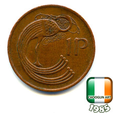 An IRISH 1985 PENNY 1p coin