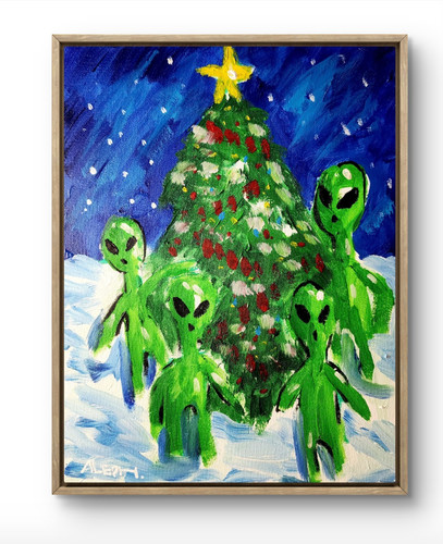 Aleph hand painted - 11x14, alien