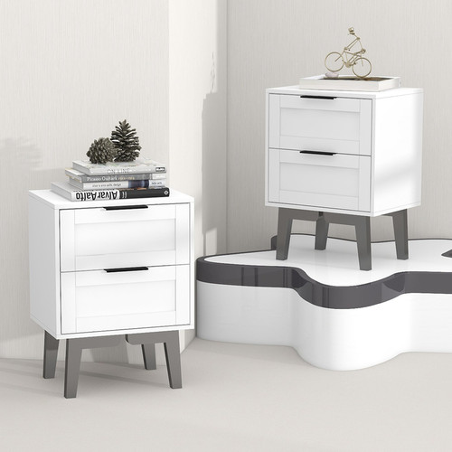 Taohfe modern white nightstand - modern,