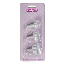 Culpitt 3 Sizes Flower Plunger Icing Cutters Cake Marzipan Embrossing Decorating