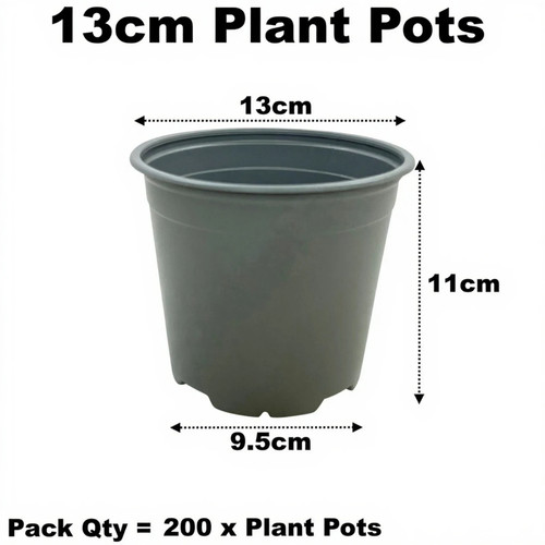 13cm plant pots litre grey - pots, 1