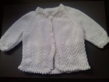Hand Knitted Matinee Coat In White
