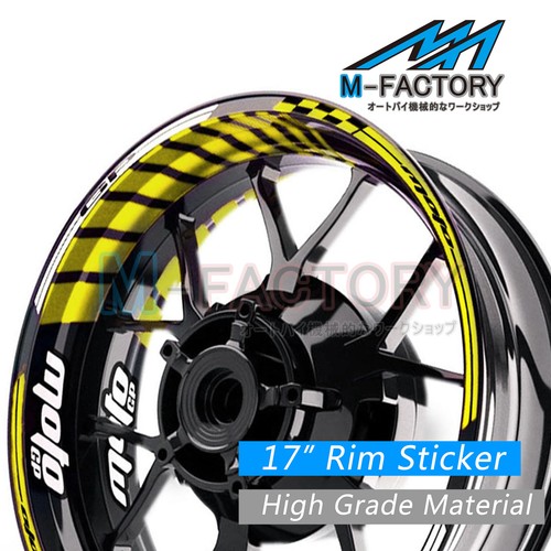 White racing moto wheel decal - white,