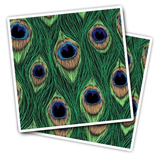 Vinyl stickers peacock - 2x,