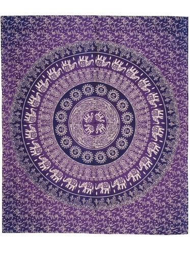 Purple elephant throw cotton - elephant,
