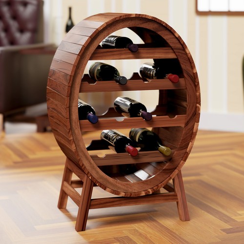 Wooden wine rack barrel - barrel, shape