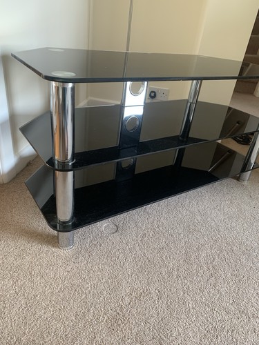 Black glass corner - tv, stand