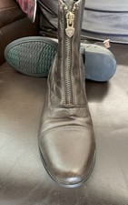 Preloved Excellent Condition Ariat Zip Up Paddock Boots Brown Leather Size 5 1/2