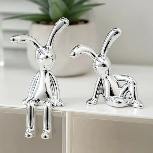 2pc long eared rabbit statue - rabbit,