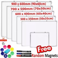 MAGNETIC WHITEBOARD SMALL LARGE WHITE BOARD DRY WIPE NOTICE OFFICE SCHOOL HOME
