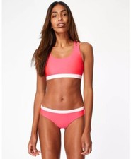 NEW Size XL Sweaty Betty Synchronised Swim Bikini Top Lipstick Red & Pink