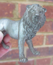 Proud Lion Pewter Figurine Model Solid VGC 10cm x 6cm Leo August Birthday Mane