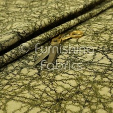 Jacquard Tapestry Barbed Wire Pattern Green Beige Chenille New Upholstery Fabric