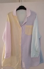 Primark Love to Lounge Oversized Pastal Colour Block Striped Shirt Size Large