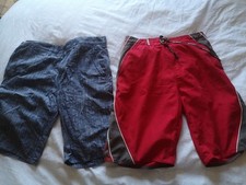 RED HERRING mens shorts Bundle x2 size 32 small Denim Look Red surf Board Shorts