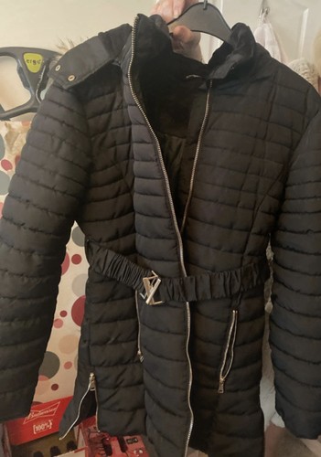 Golddigga black quilted puffer - black,