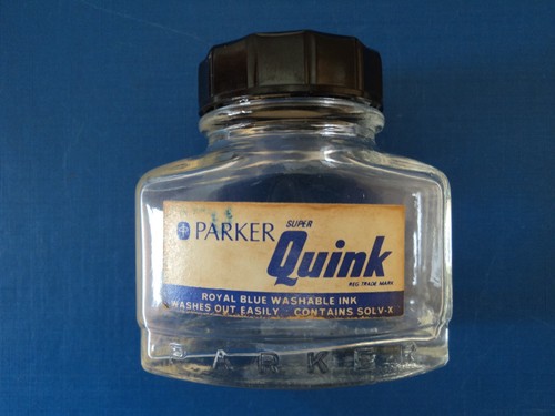 Vintage parker quink glass ink - vintage,