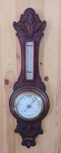 Antique oak banjo - banjo, barometer