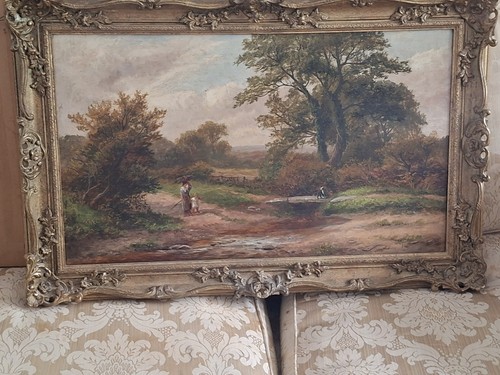 Large victorian oil landscape - large,