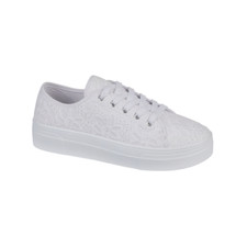 New Womens Lace Up Canvas