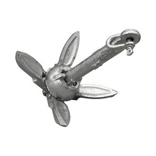 Folding Grapnel Anchor - Galvanised Dinghy Boat Kayak RIB Jet Ski Mooring Chain