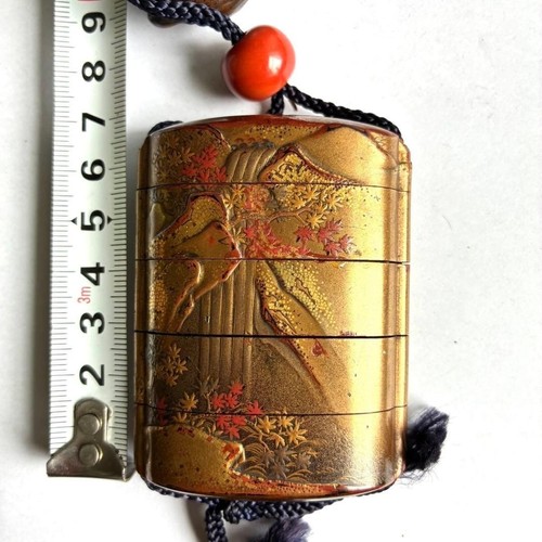 Inro antique edo gold - gold, makie