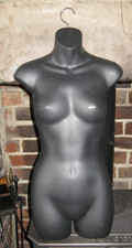 Female Plastic Mannequin Dummy Torso Manekin Black Wall Hanging Display Ornament