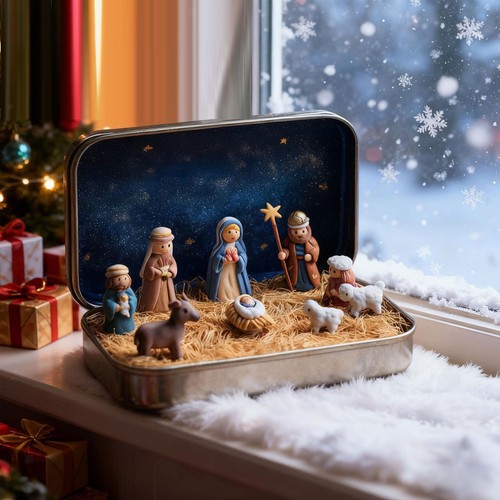 Mini christmas nativity - nativity, set