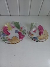 Japanese Soga Glass Multicoloured And Clear Floral Leaf Bowl and Dish CS