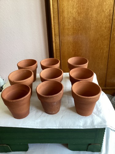 Nine vintage terracotta flower - nine,