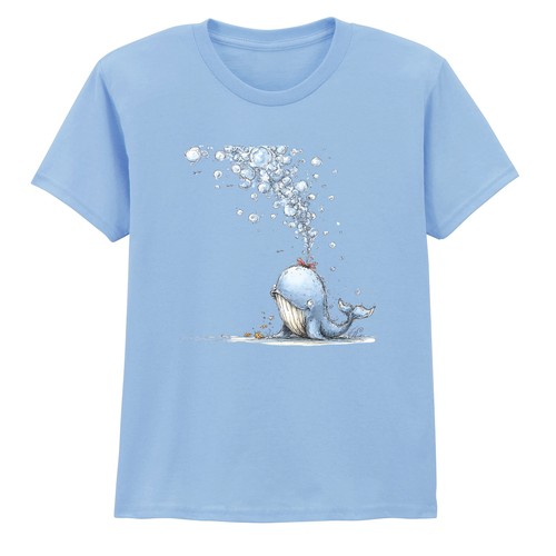 Whimsical whale blowing - whimsical,