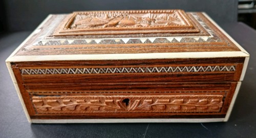 Old inlaid wooden - inlaid, cigarette