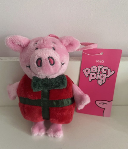 Faux fur percy pig present - m&s,