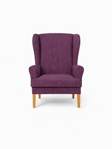 High seat fabric wing chair - high,