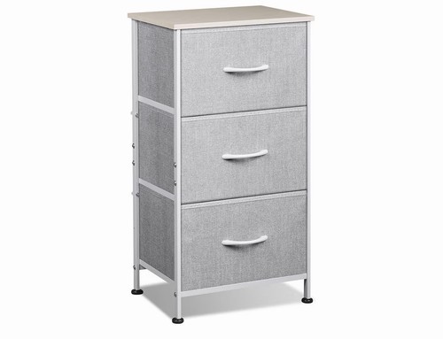 Grey fabric drawer chest of - grey,