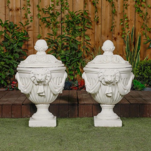 Pair very large white stone - of,