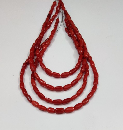 100 natural red coral - red, beads